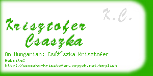 krisztofer csaszka business card